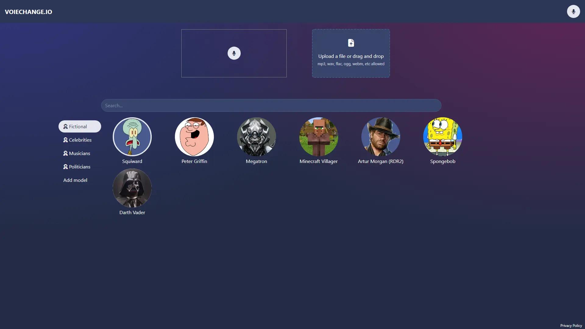 VOICECHANGE.IO screenshot