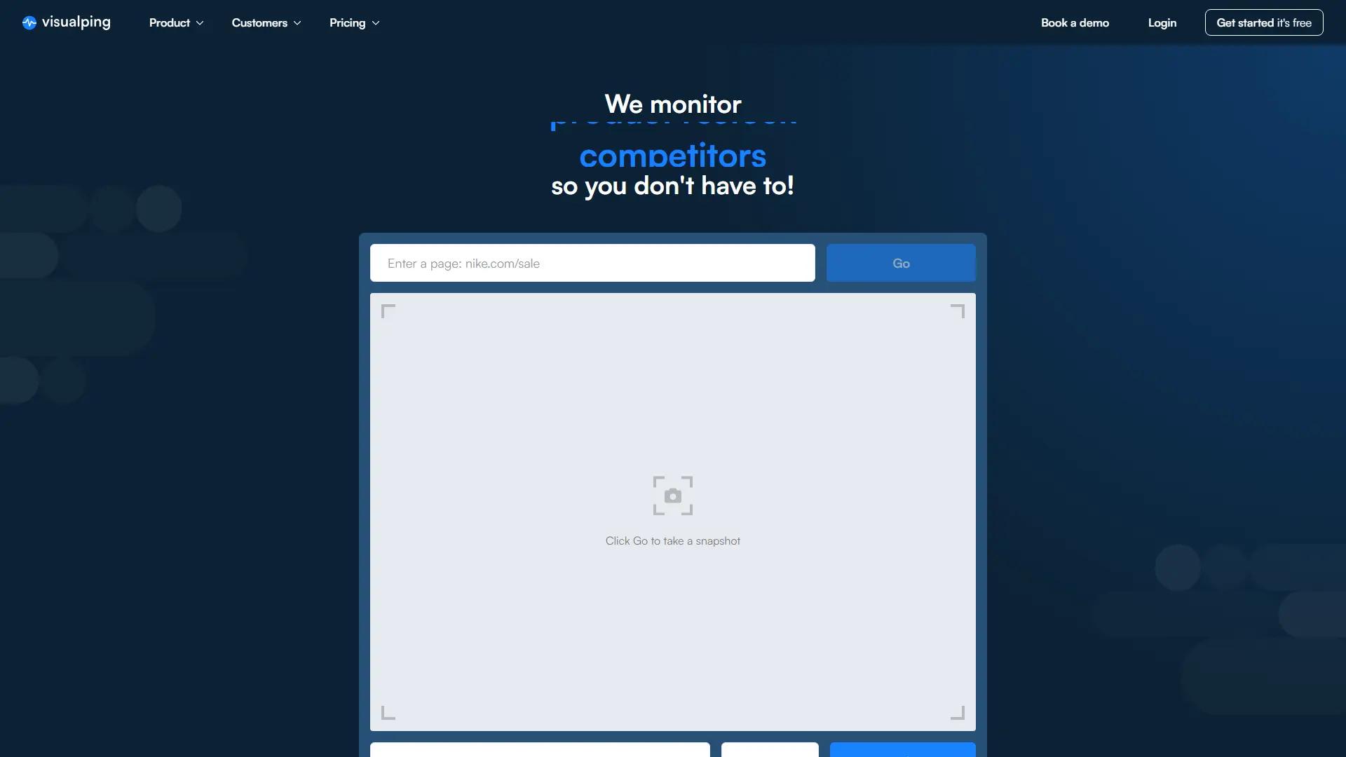 Visualping screenshot