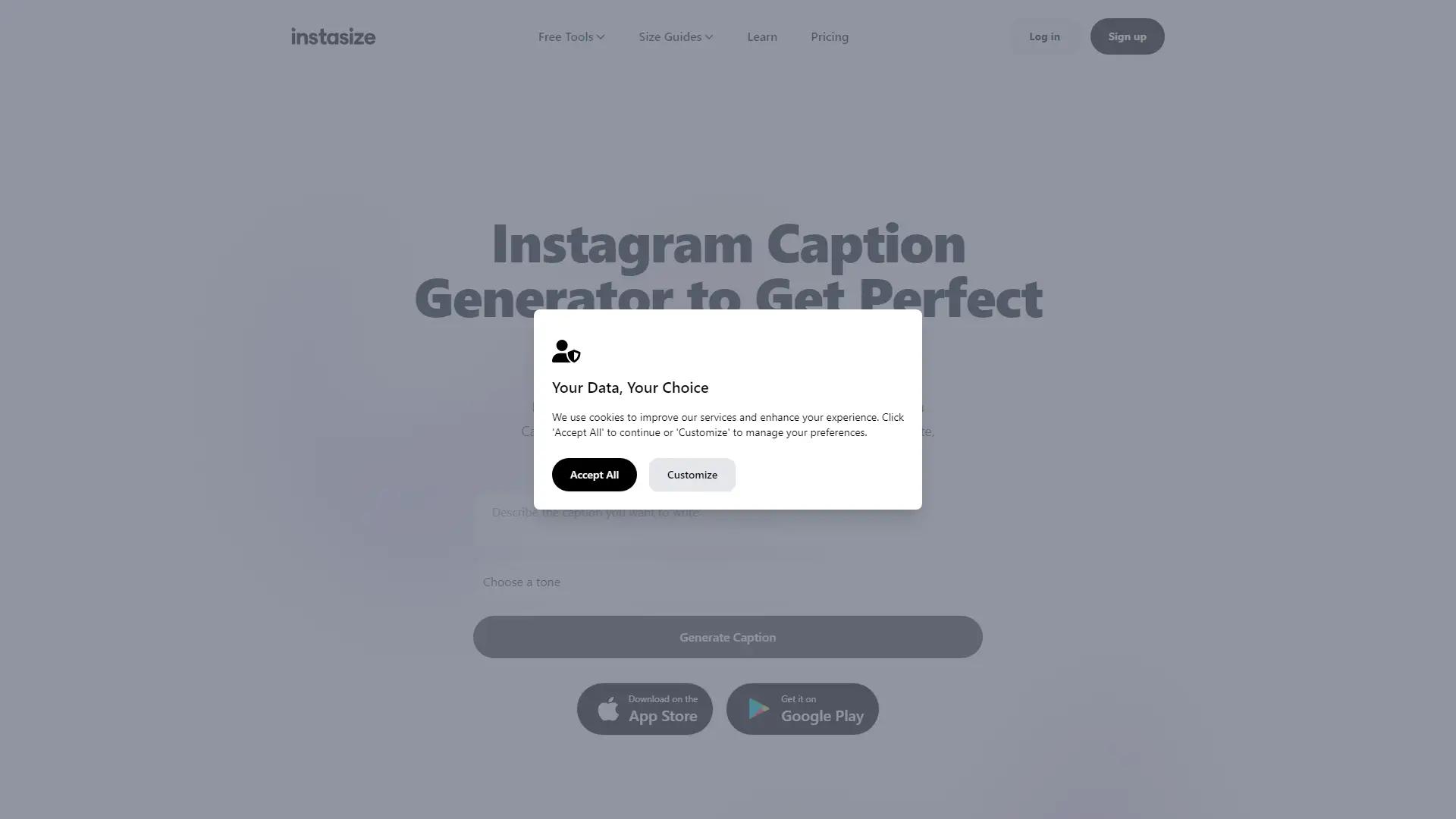 Instagram Caption Generator screenshot