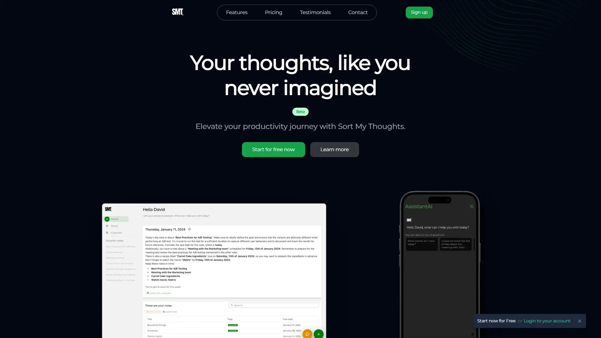 SortMyThoughts screenshot