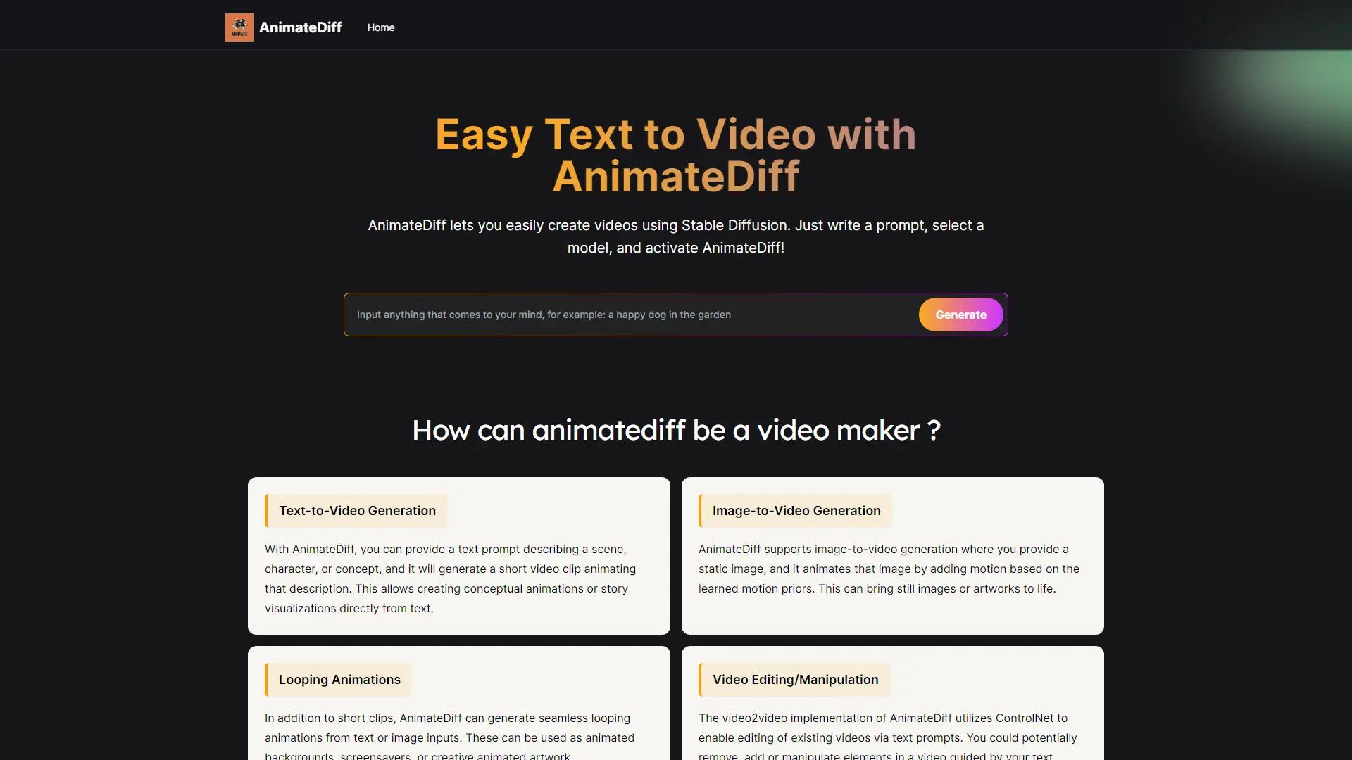 AnimateDiff screenshot
