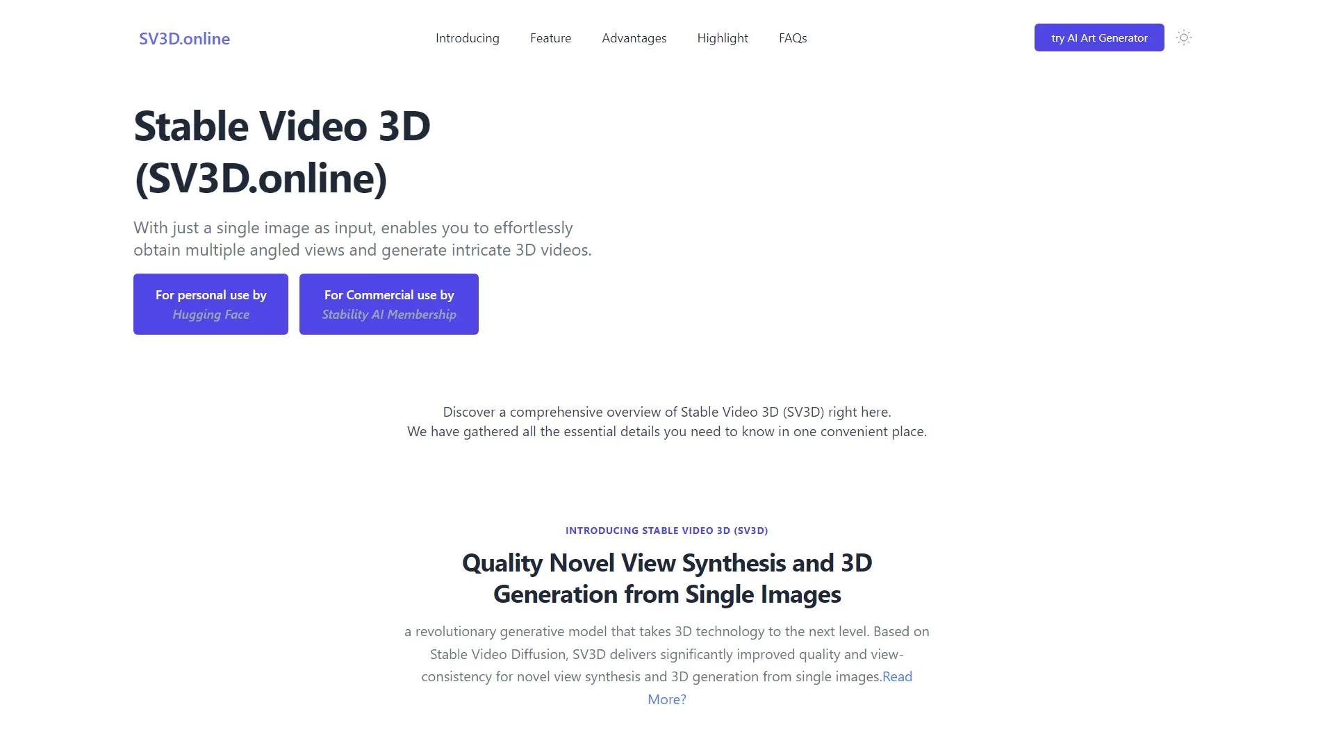 SV3D Online screenshot