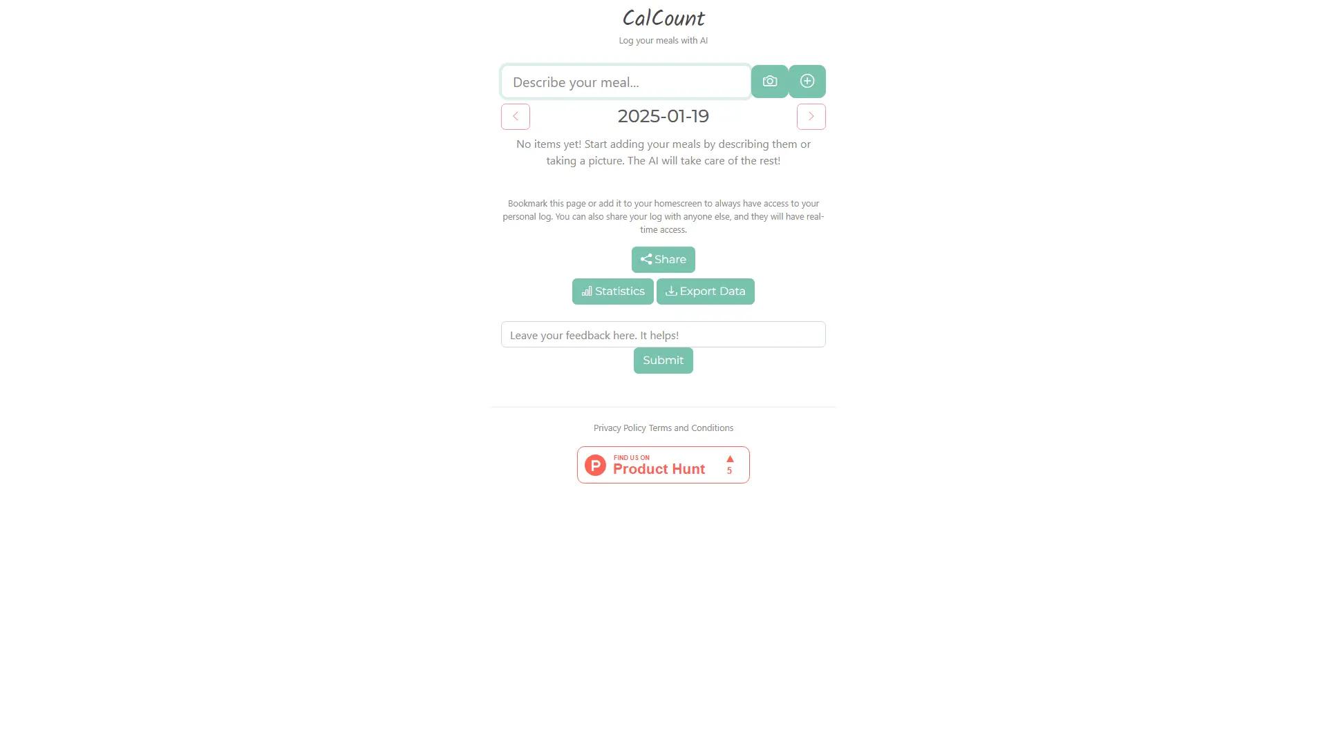 CalCount screenshot