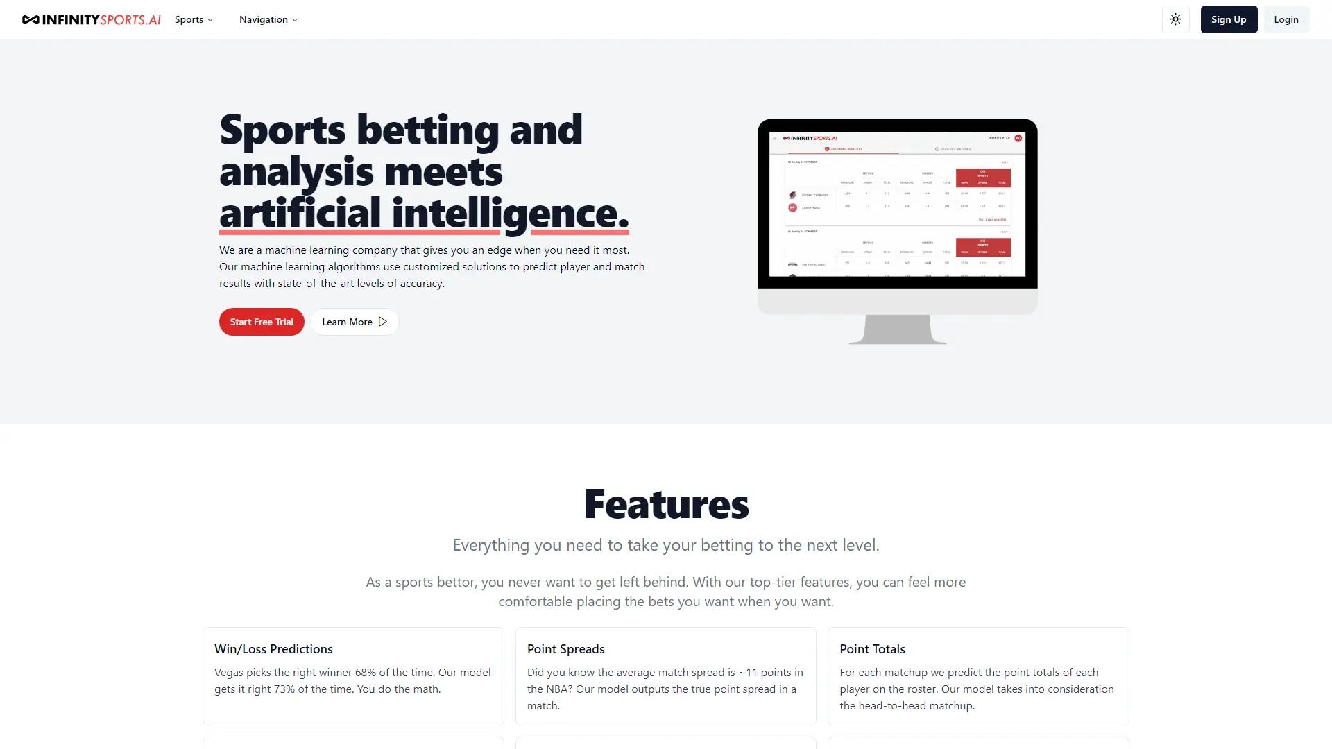 Infinitysports.Ai screenshot