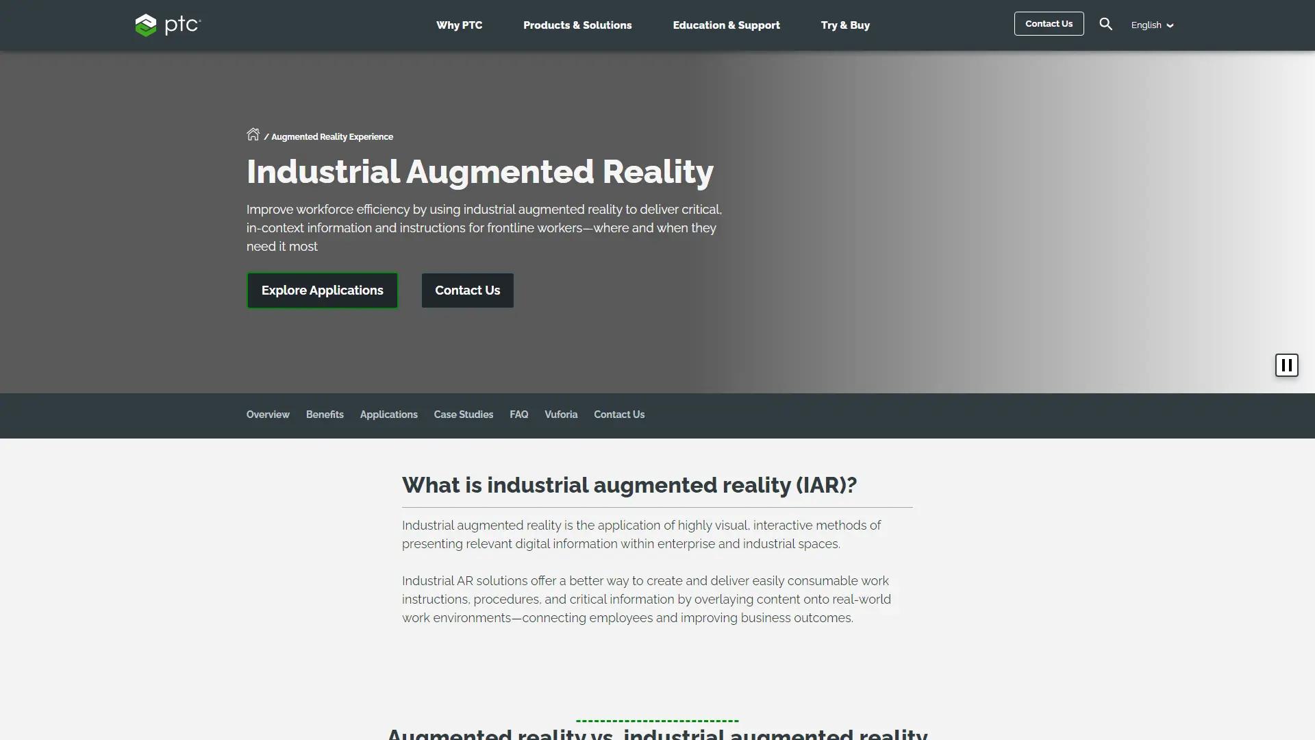 Ptc Vuforia screenshot