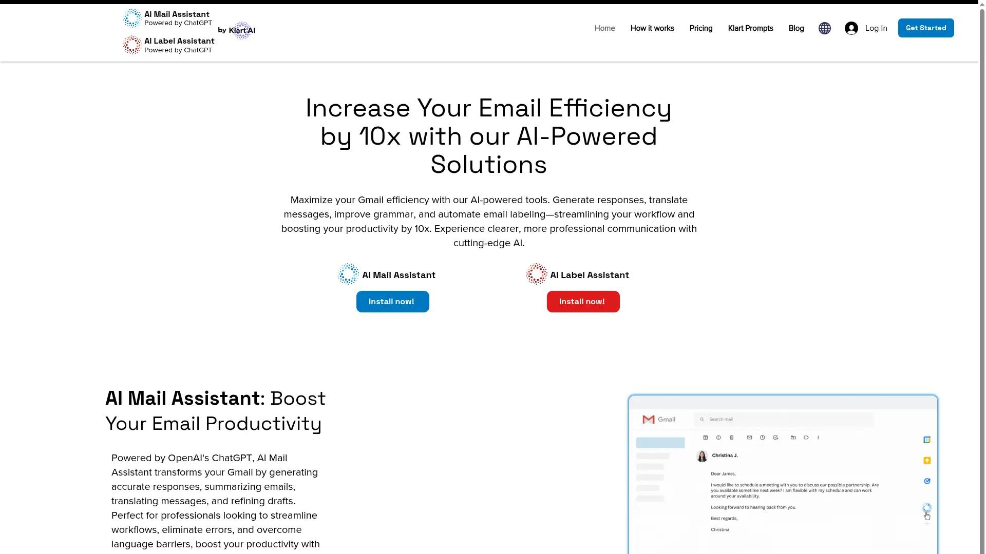 AI Mail Assistant screenshot