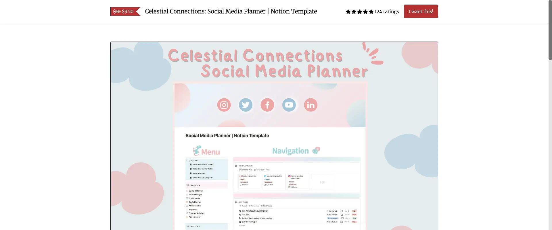 Celestial Connections Social Planner screenshot
