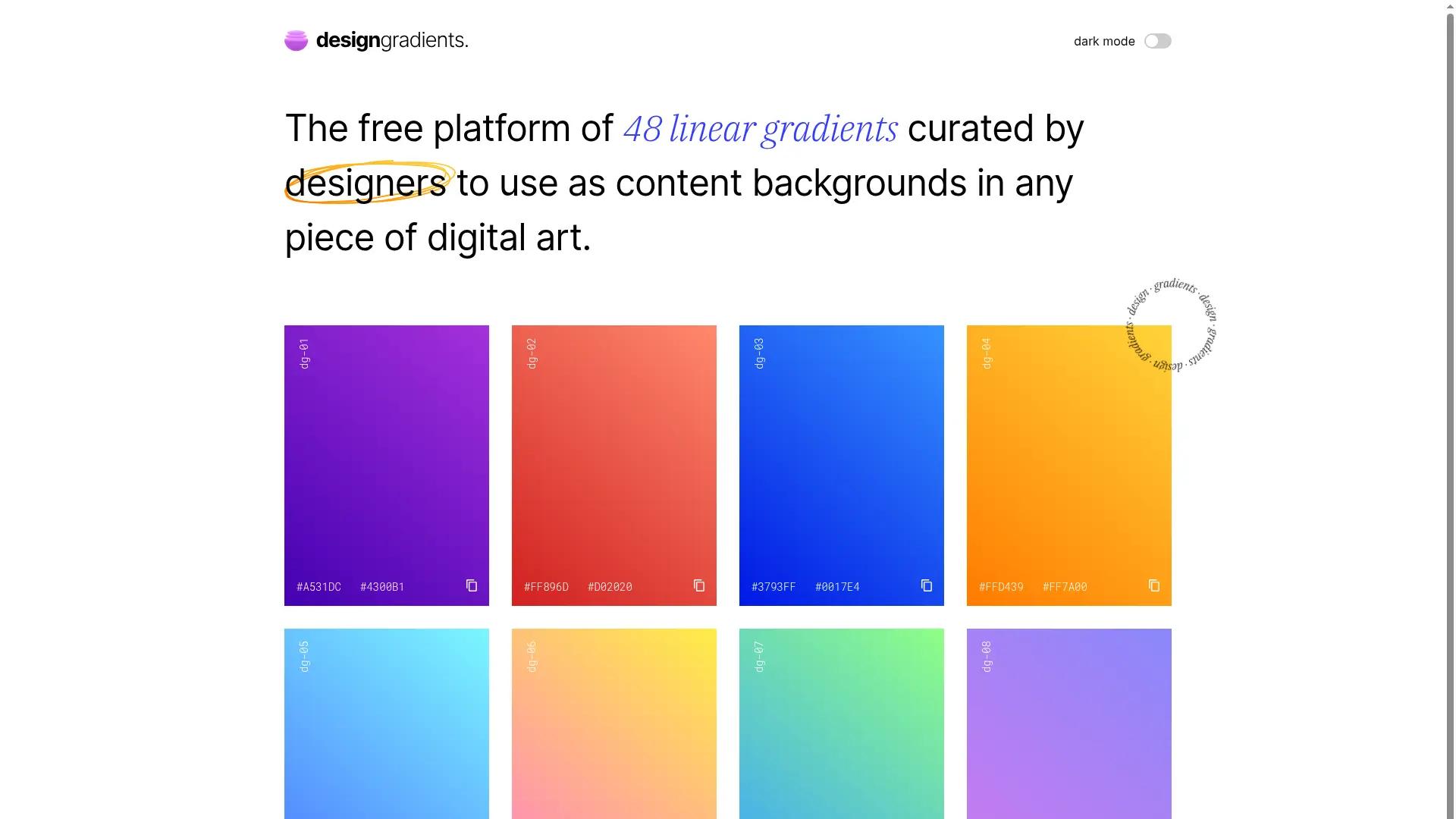 Design Gradients screenshot
