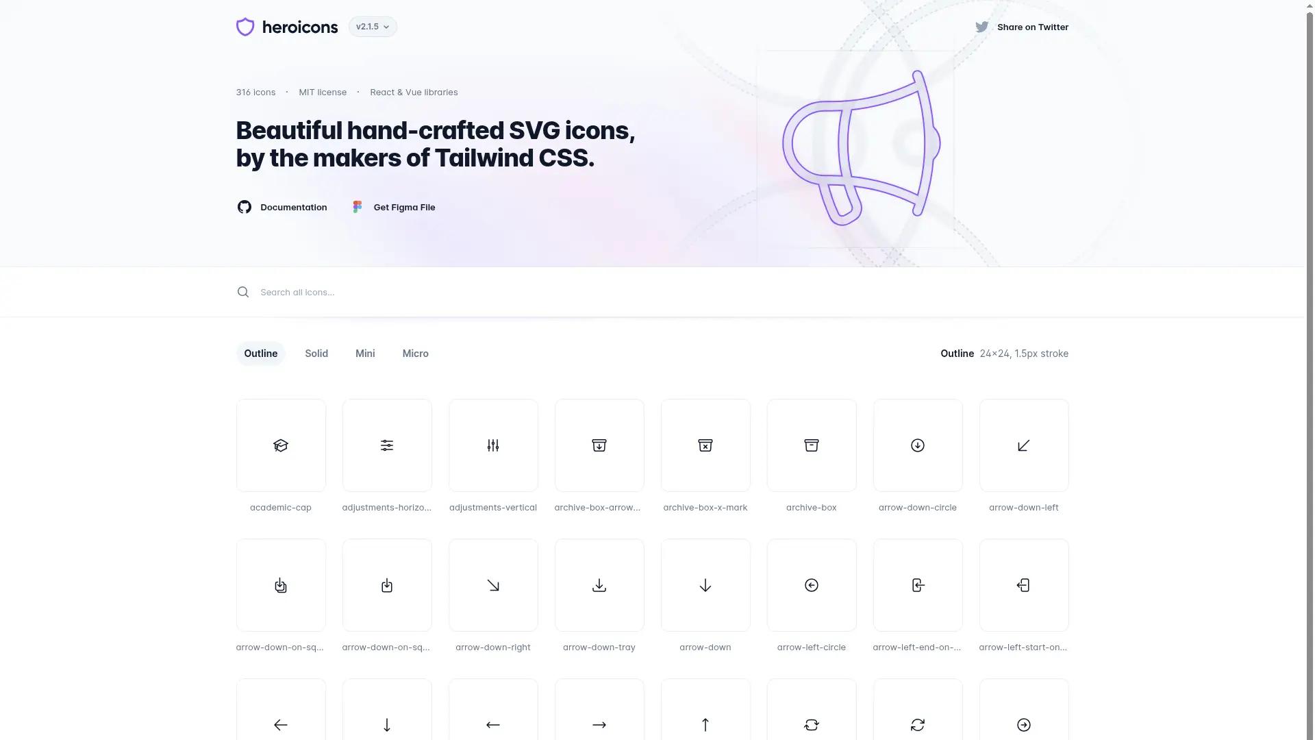 Heroicons screenshot