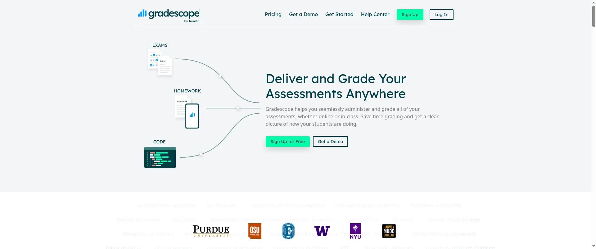 Gradescope screenshot