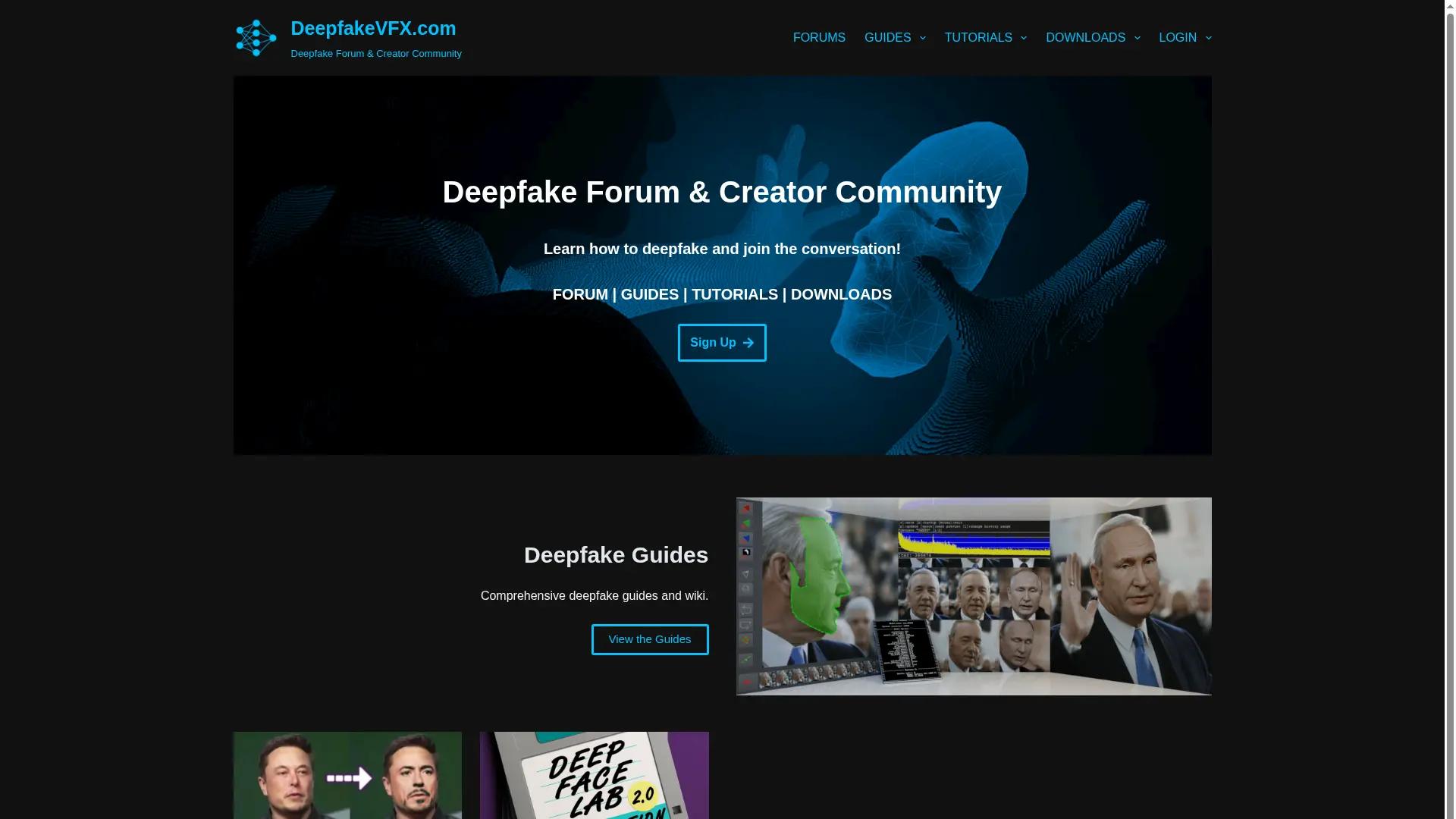 DeepfakeVFX.com screenshot