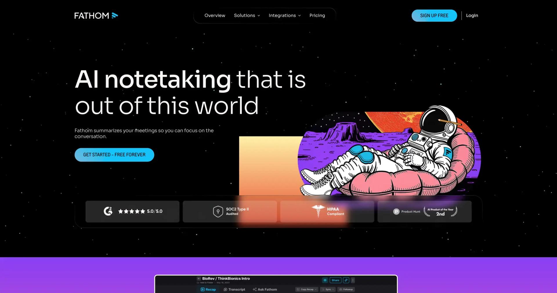 Fathom AI screenshot