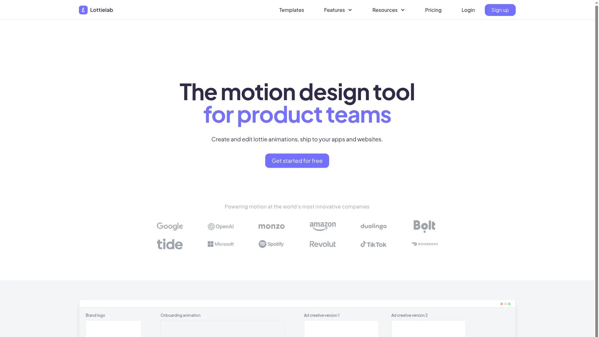Lottielab screenshot