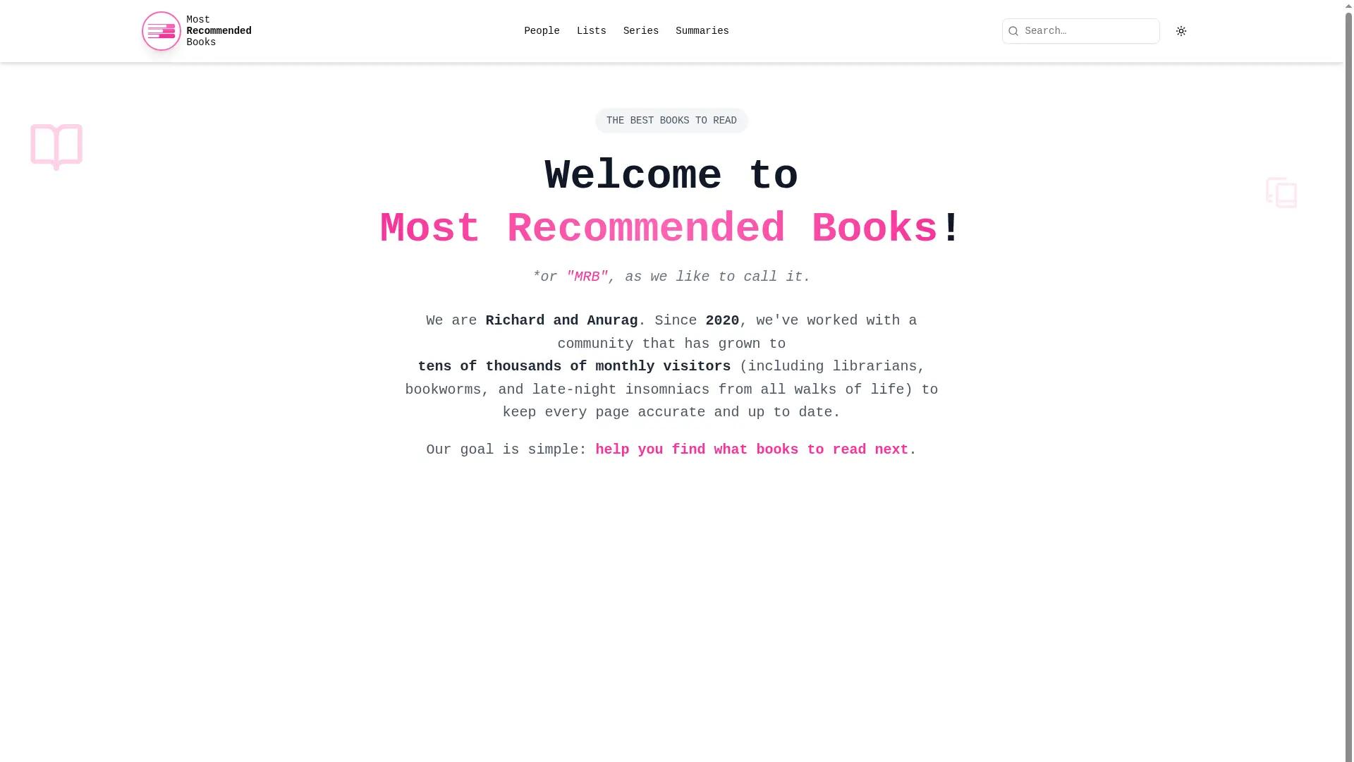 Most Recommended Books screenshot