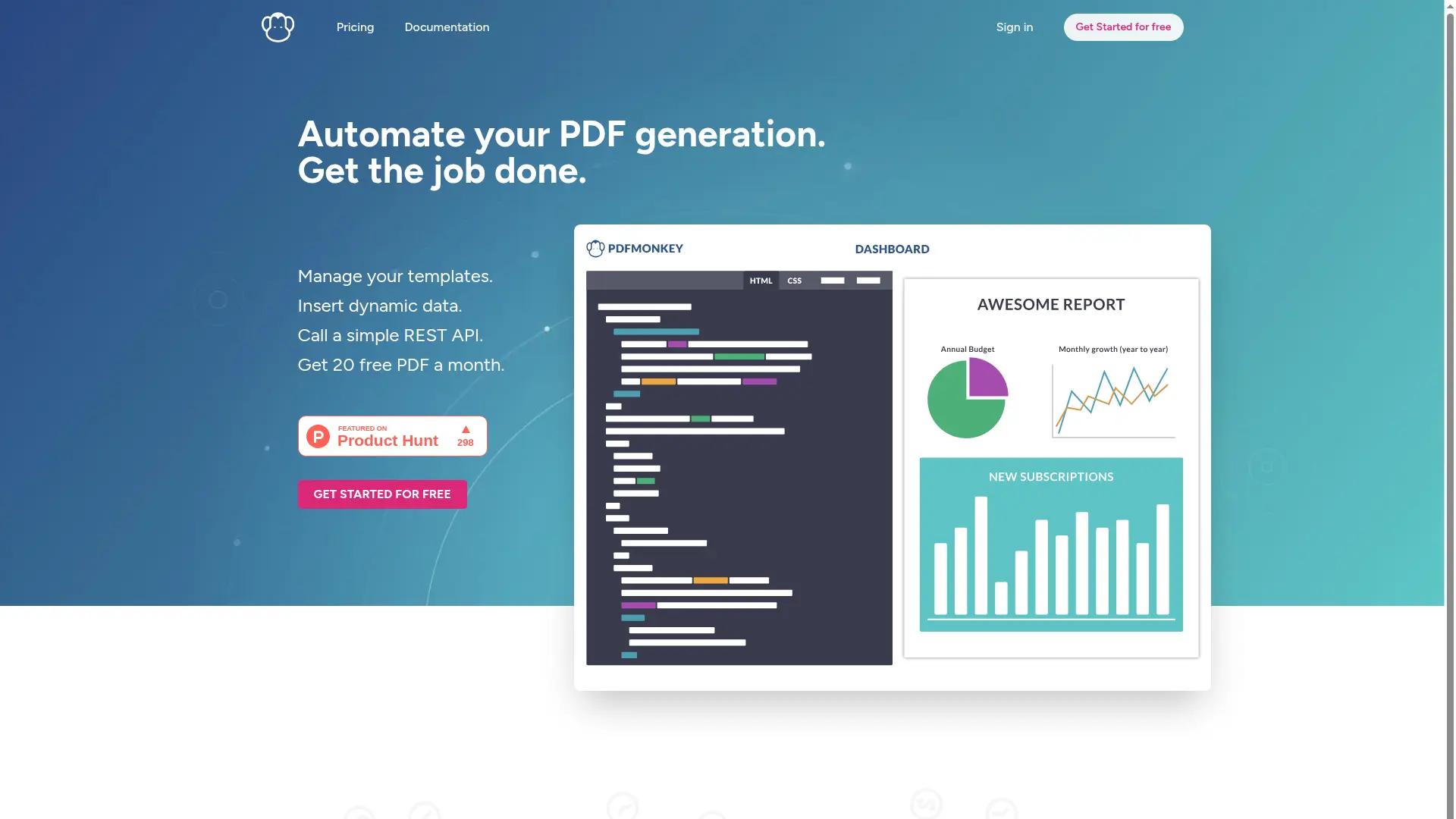 PDFMonkey screenshot