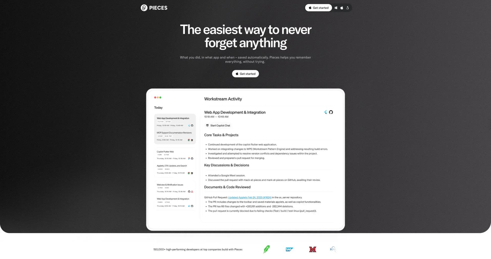 Pieces App screenshot