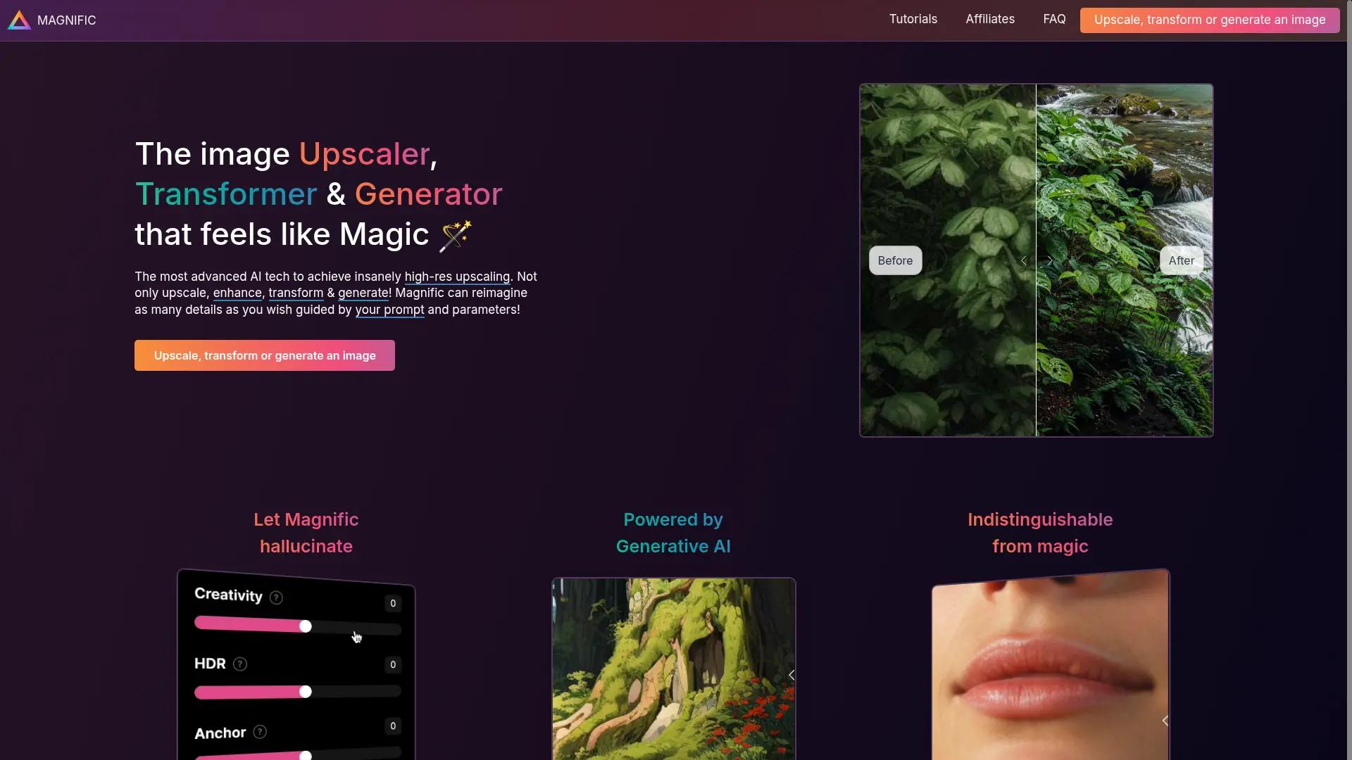 Magnific AI screenshot