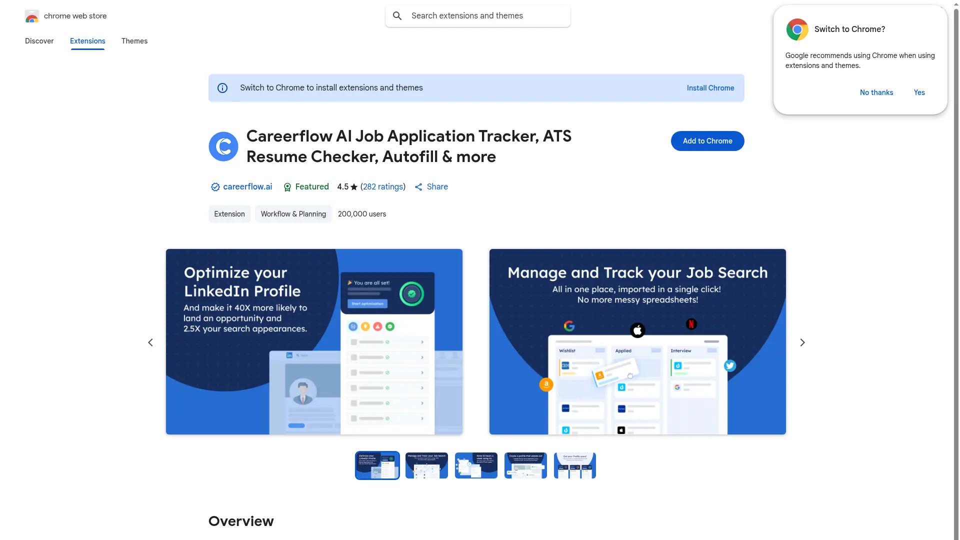Careerflow Job Tracker screenshot