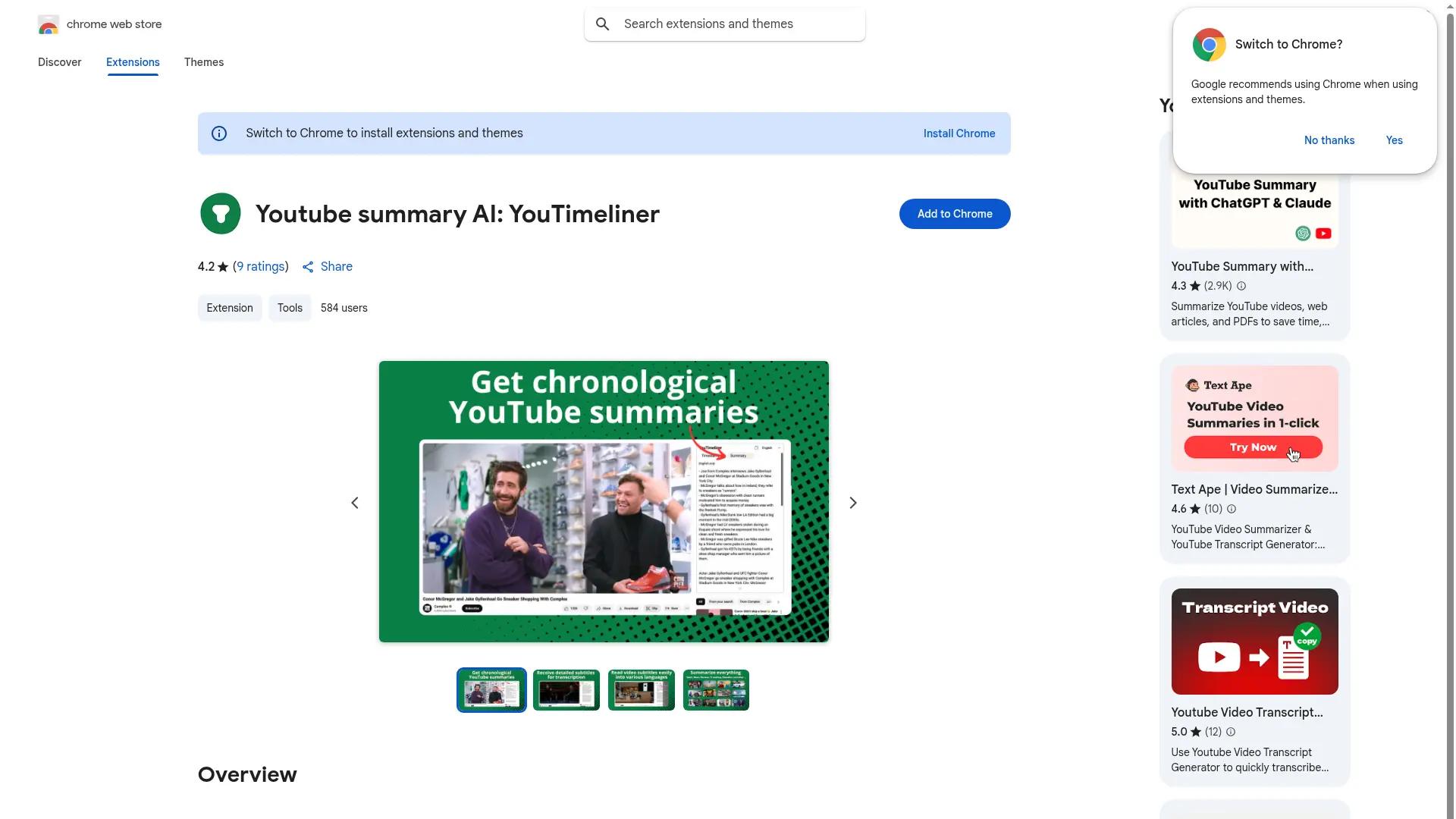 YouTube Summary AI screenshot