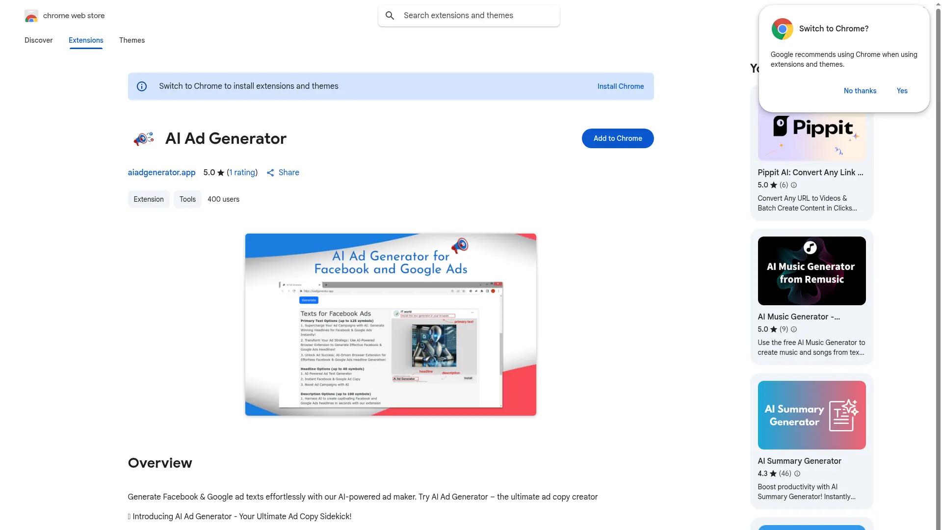 AI Ad Generator screenshot