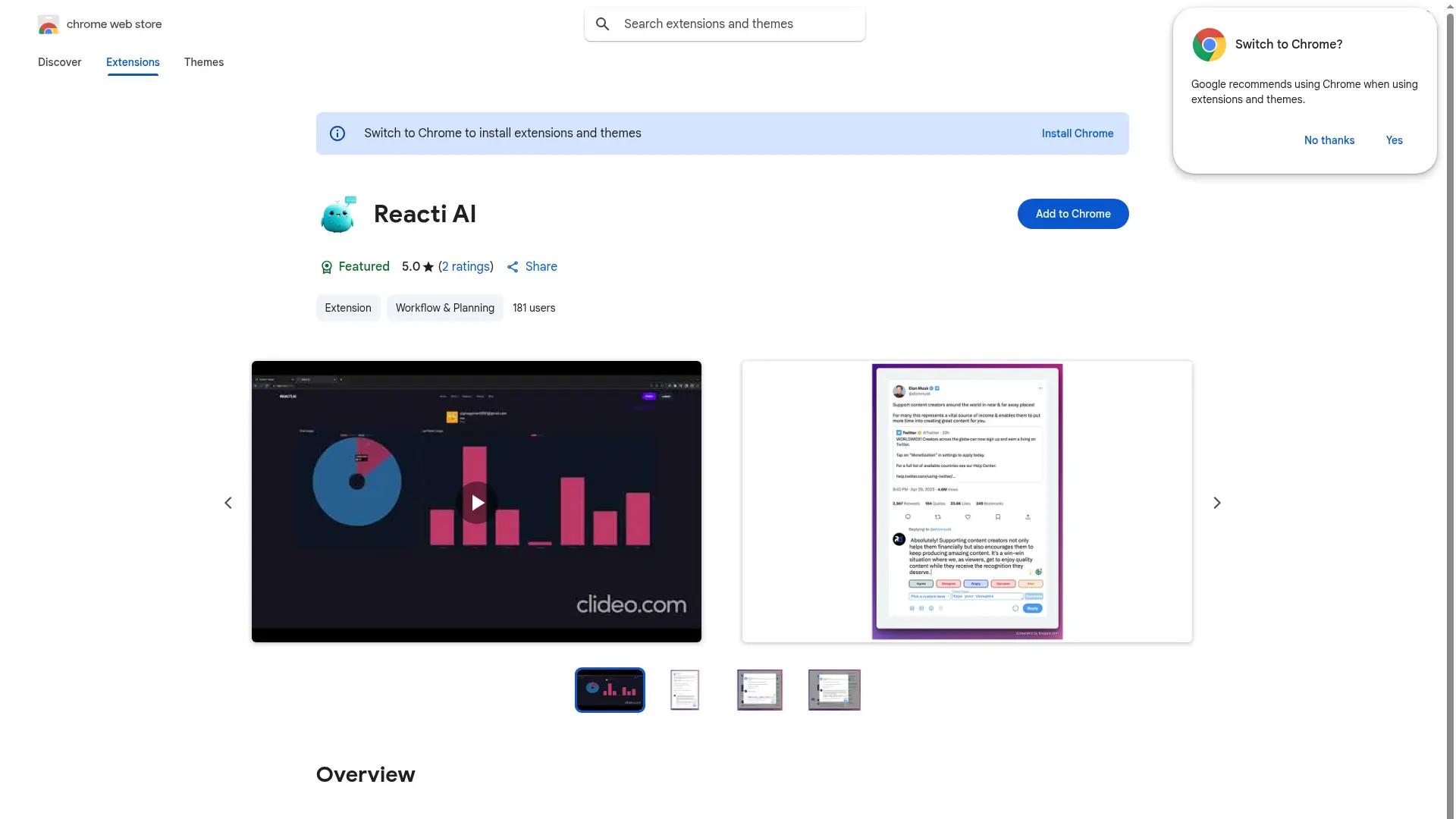 Reacti AI screenshot