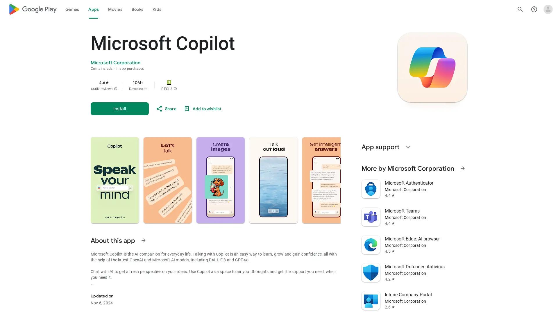 Microsoft Copilot screenshot