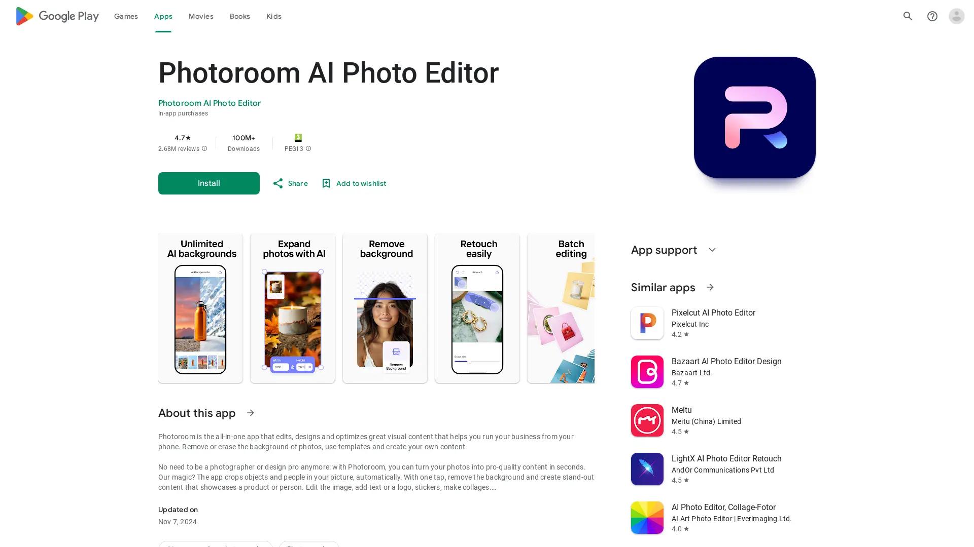 Photoroom AI Photo Editor screenshot