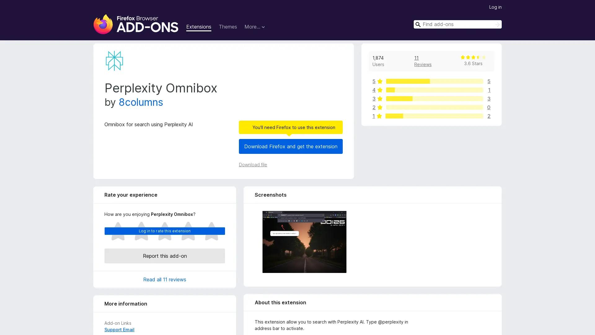 Perplexity Omnibox screenshot