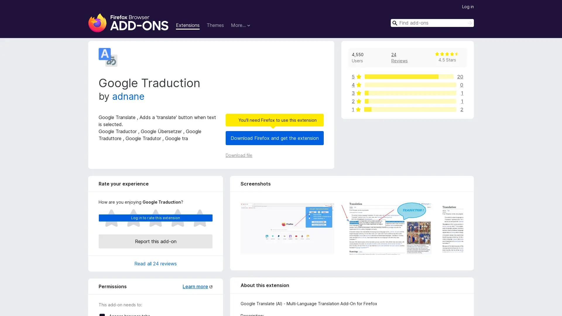 Google Translate Helper screenshot