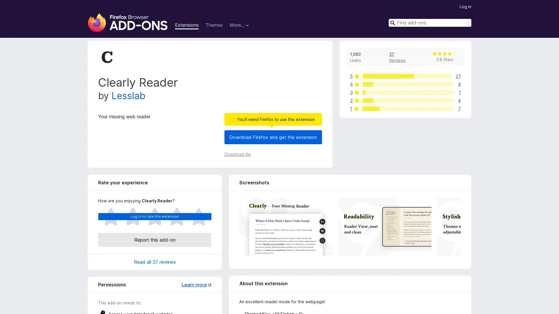 Clearly Reader screenshot