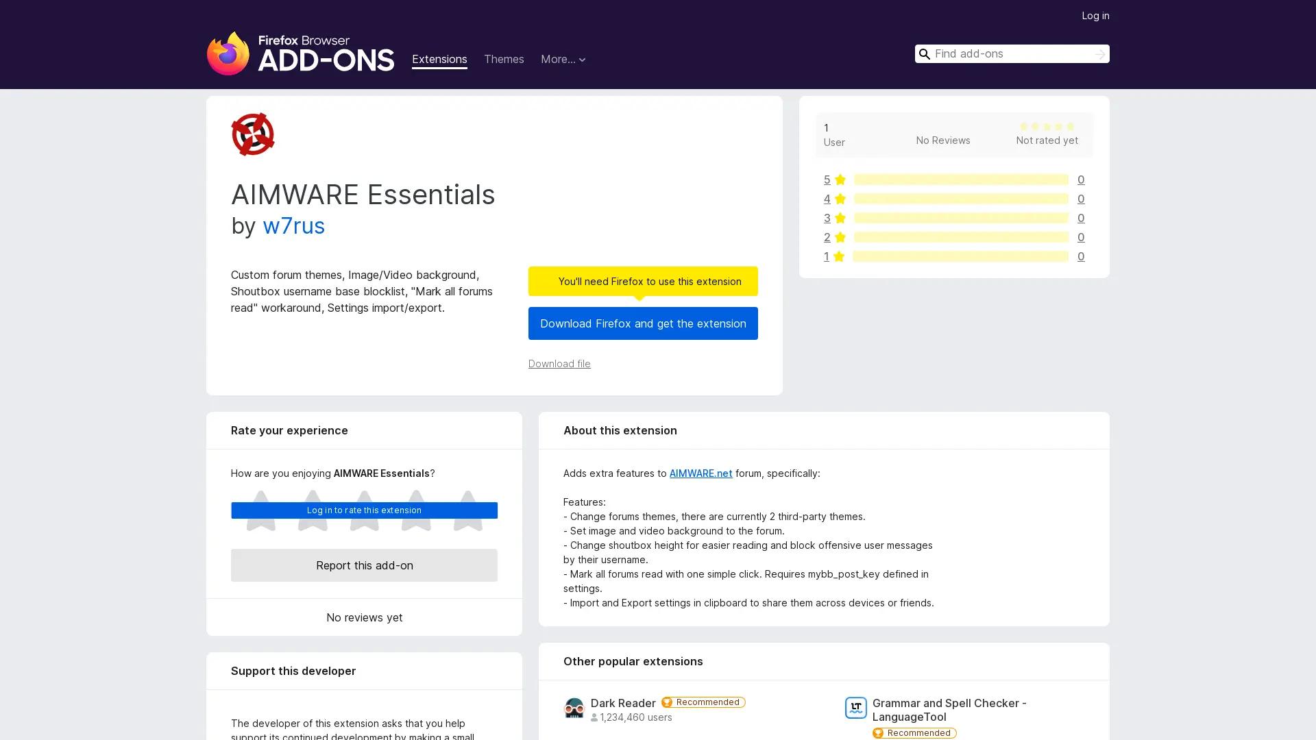 AIMWARE Essentials screenshot