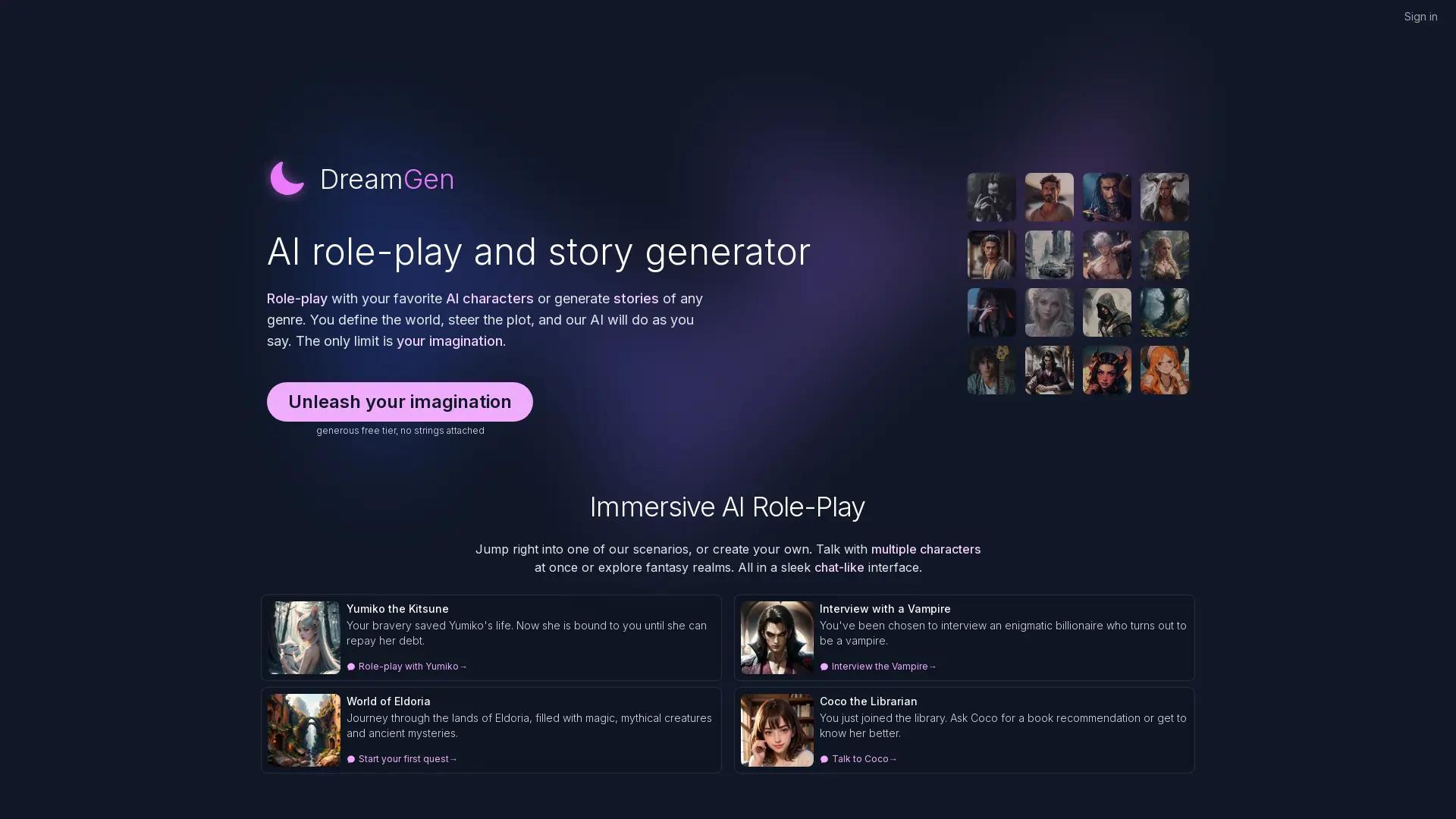 DreamGen AI Story Writing screenshot