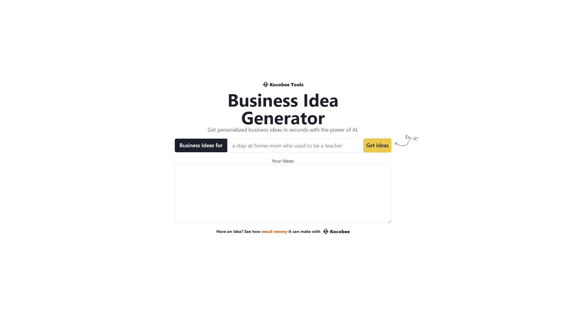Business Idea Generator screenshot