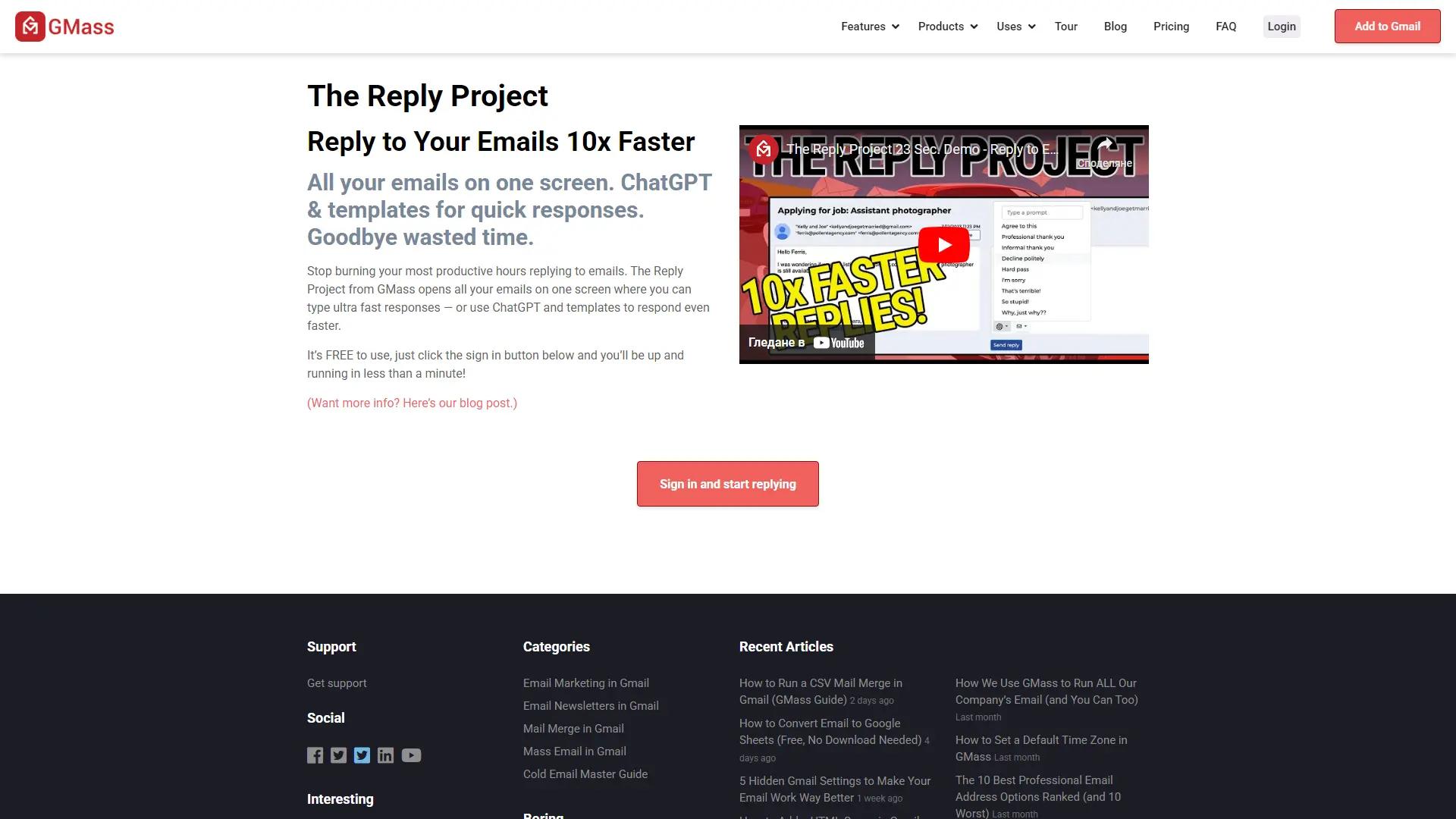 The Reply Project screenshot