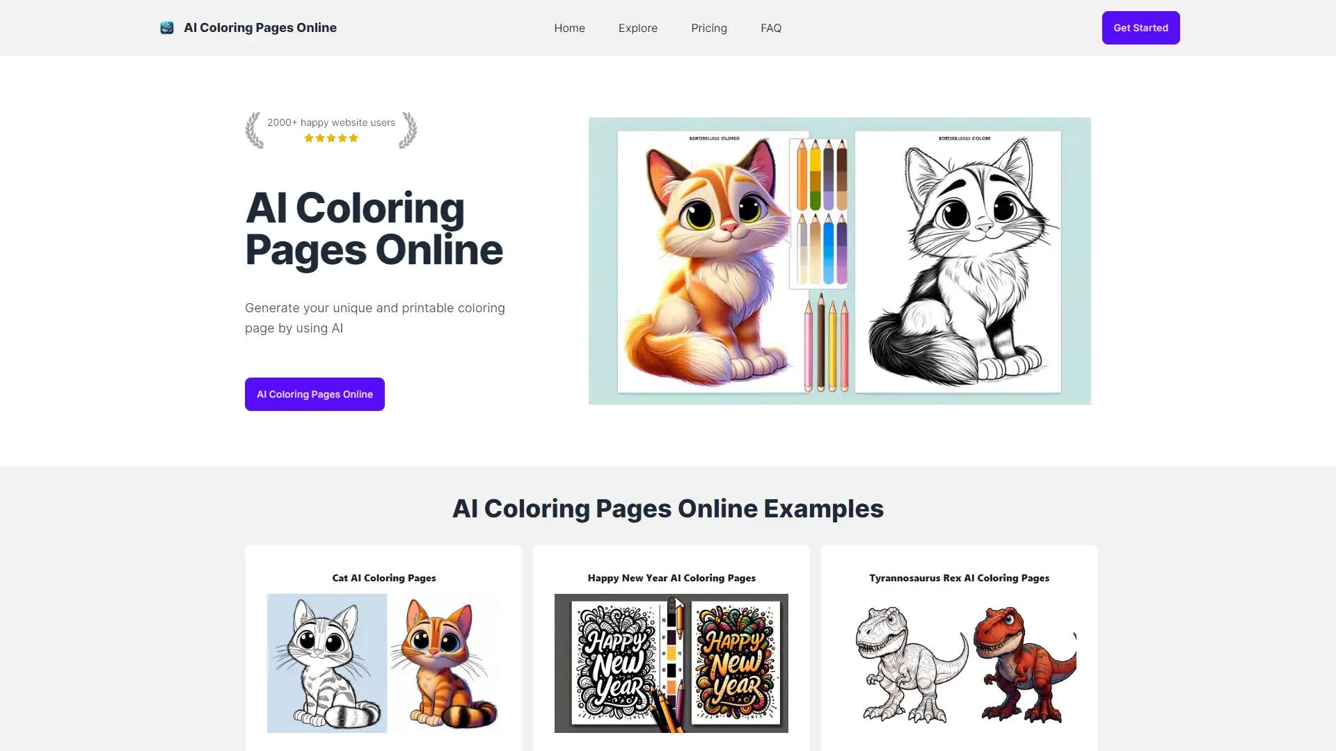 AI Coloring Page Online screenshot